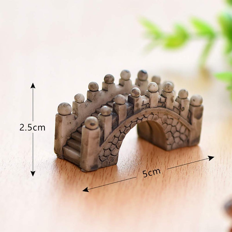 MAOMIA 6 Pcs Miniature Fairy Garden Arch Bridge Figurines, Micro Landscape Garden Bridge Terrarium Kit Dollhouse DIY Outdoor Decoration Plant Pot Ornaments - Image 4